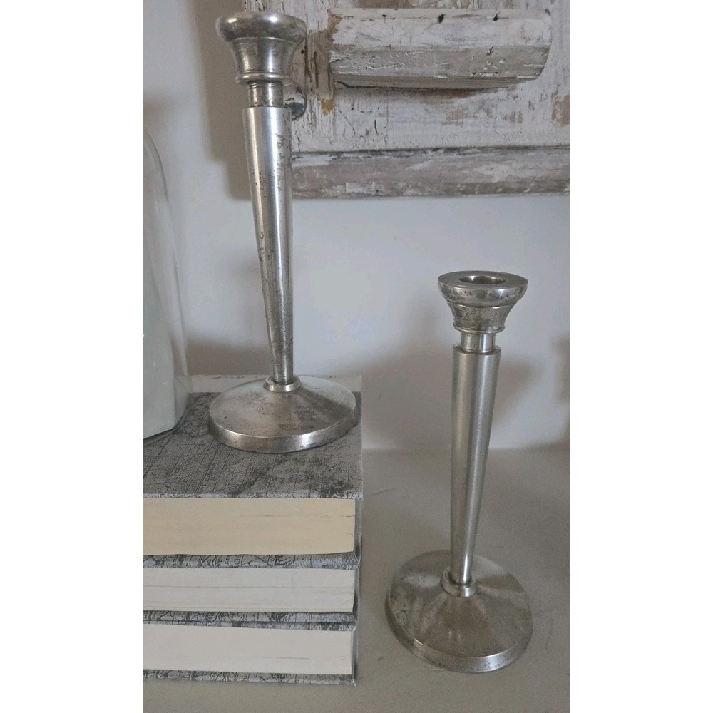Pottery‎ Barn Silver Candlestick Set 8.75"
